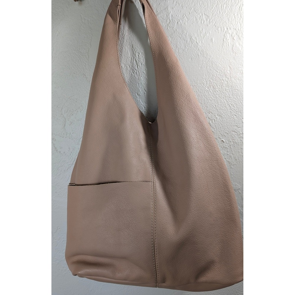 Clarks Pink Pebbled Leather Hobo Bag Slouchy Tote with Removable Pouch 26134275